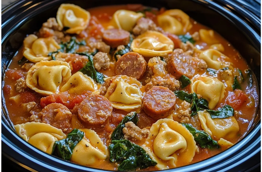 Crockpot Cheese Tortellini and Sausage Image